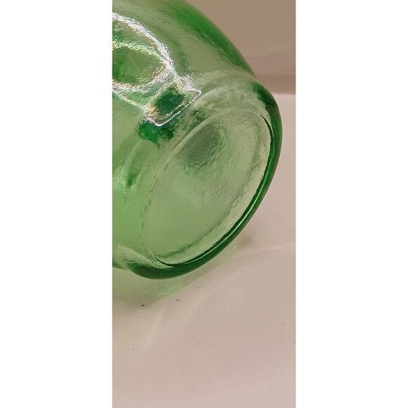 Vintage Emerald Green Glass Bubble Ring Juice Beverage Pitcher - Picture 12 of 16